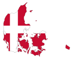 Denmark Map Flag With Stroke